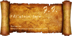 Föglein Imre névjegykártya