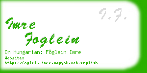 imre foglein business card